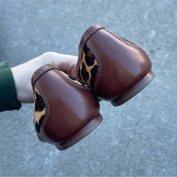 Tory Burch Leopard Print Flats with Gold Accents - Picture 3 of 10